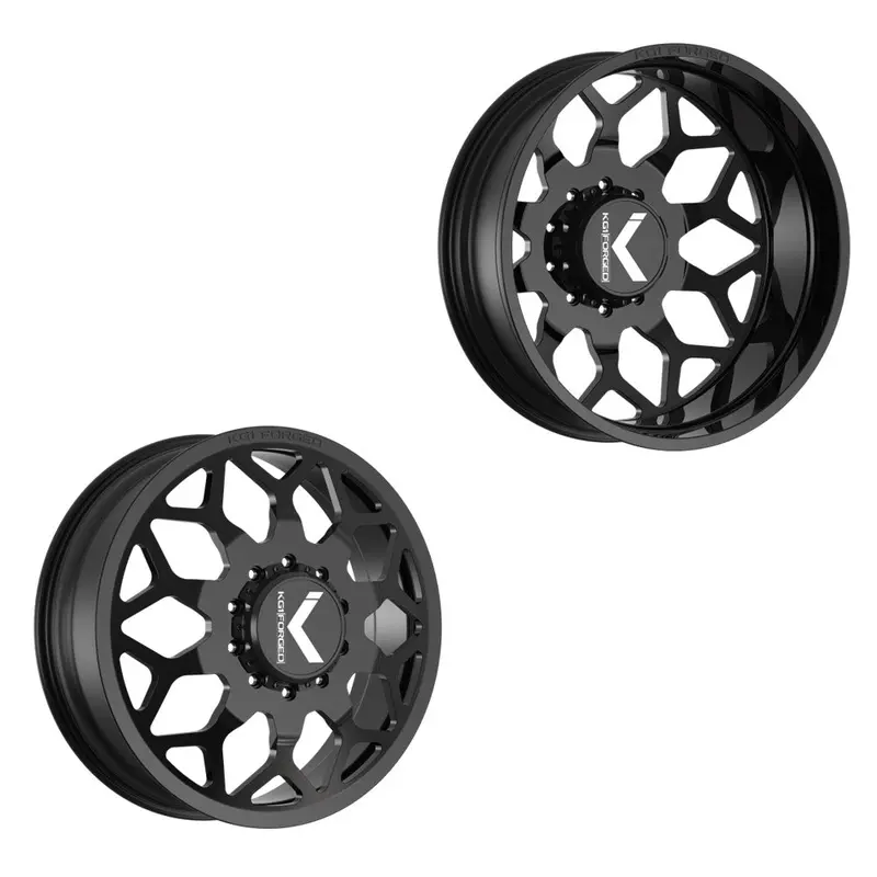 26X8.25 Kg1 Forged Kd016 Luxor Gloss Black Ford/Dodge Dually Wheels 10X225 Set Of 6 (Fits Up To 12.50 Tire) 1