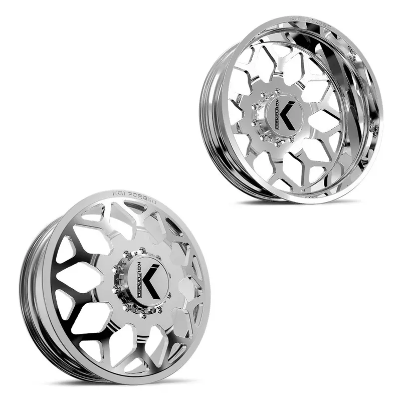 26X8.25 Kg1 Forged Kd016 Luxor Polished 05-Up Ford 19-Up Dodge Dually Wheels 8X200 Set Of 6 (Fits Up To 12.50 Tire) 1