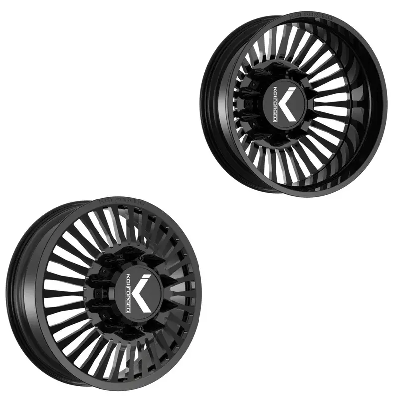 26X8.25 Kg1 Forged Kd051 Vegas-D Gloss Black 19-Up Dodge Dually Wheels 8X200 Set Of 6 (Lug Nuts/Adapters Included) Fits Up To 13.50 Tire 1