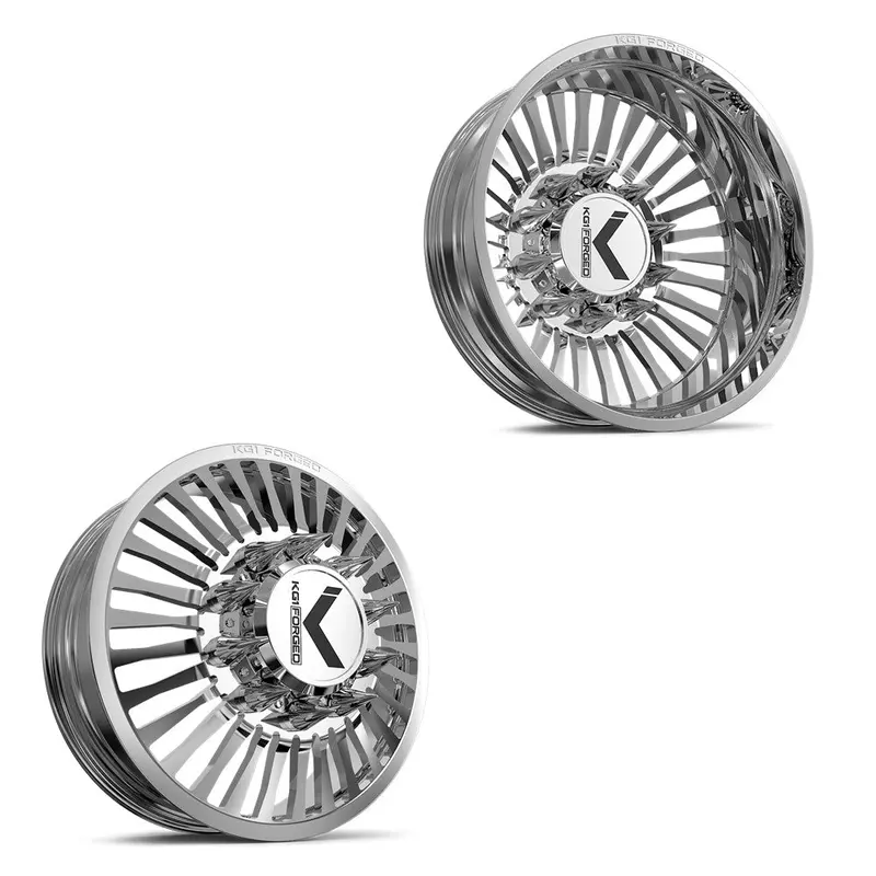 26X8.25 Kg1 Forged Kd051 Vegas Polished 11-Up Gm Dually Wheels 8X210 Set Of 6 (Lug Nuts/Adapters Included) Fits Up To 13.50 Tire 1