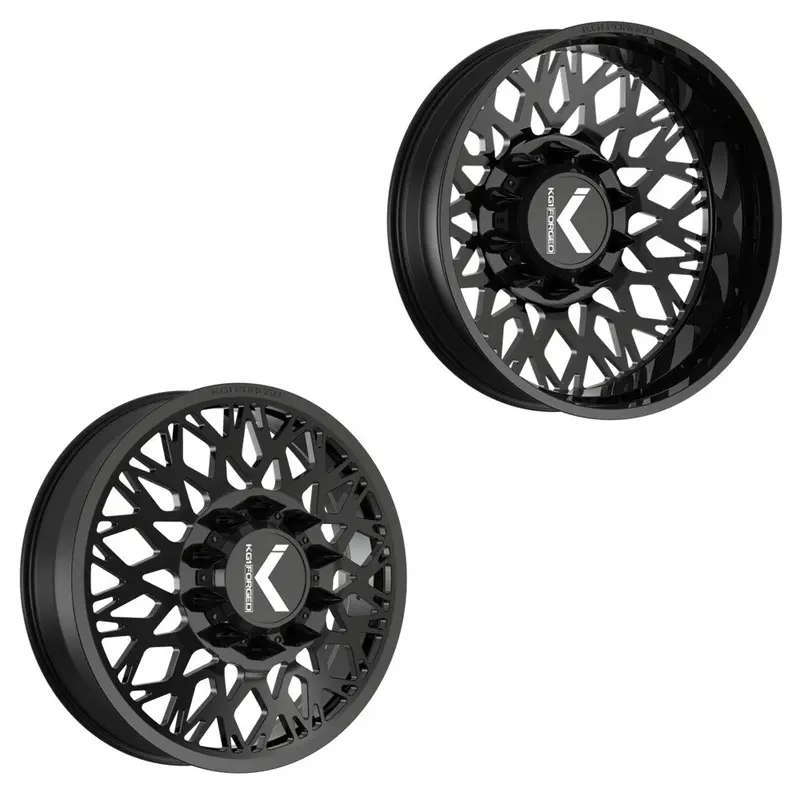 26X8.25 Kg1 Forged Kd056 Elevate Gloss Black 99-04 Ford Dually Wheels 8X170 Set Of 6 (Lug Nuts/Adapters Included) Fits Up To 13.50 Tire 1