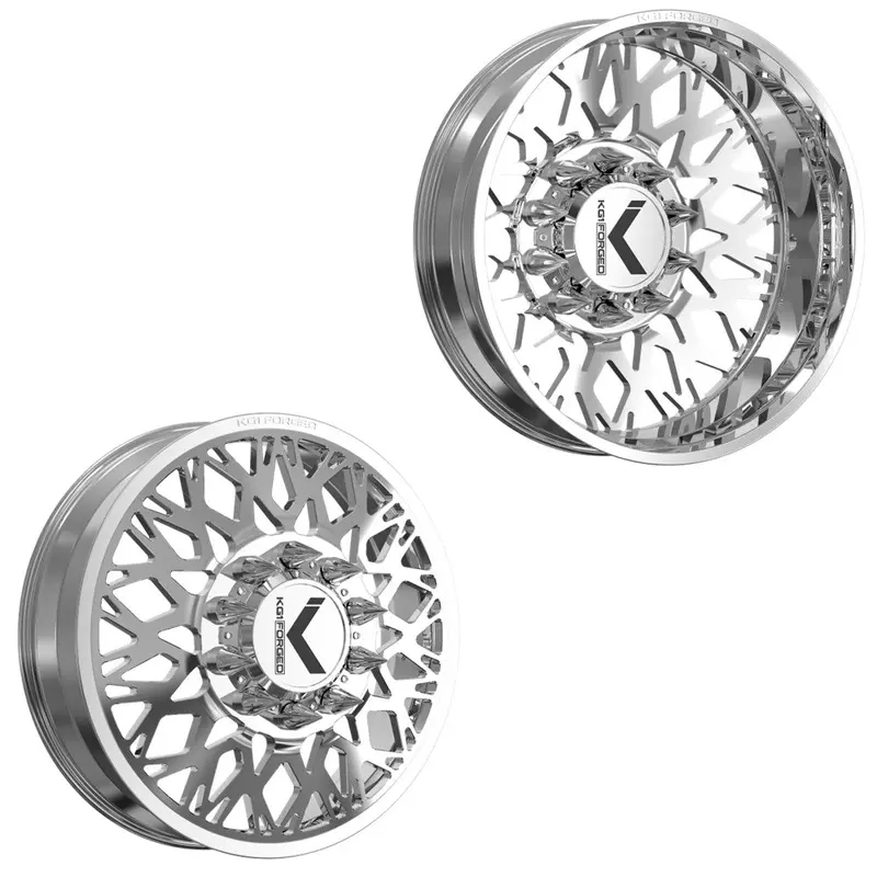 26X8.25 Kg1 Forged Kd056 Elevate Polished 11-Up Gm Dually Wheels 8X210 Set Of 6 (Lug Nuts/Adapters Included) Fits Up To 13.50 Tire 1