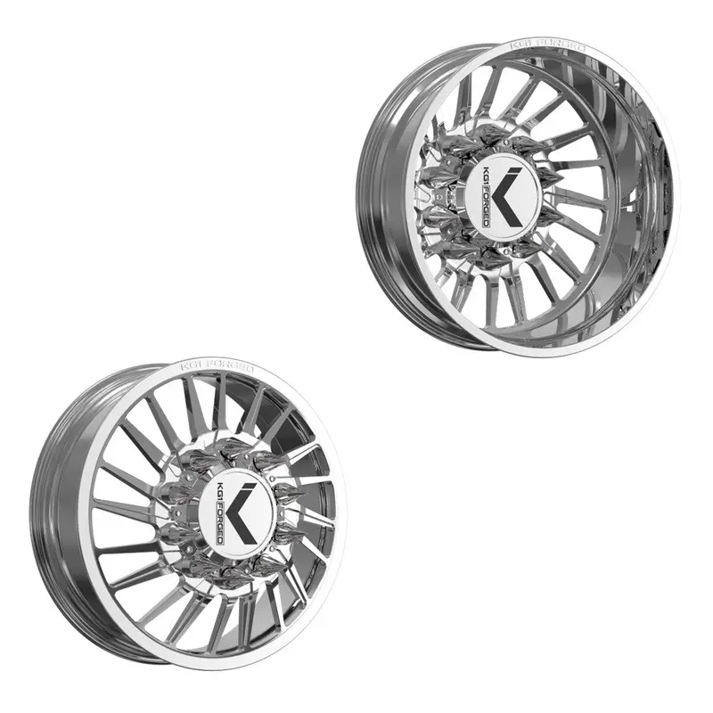 28X8.25 Kg1 Forged Kd038 Javelin Polished 99-04 Ford Directional Dually Wheels 8X170 Set Of 6 (Lug Nuts/Adapters Included) Fits Up To 13.50 Tire 1