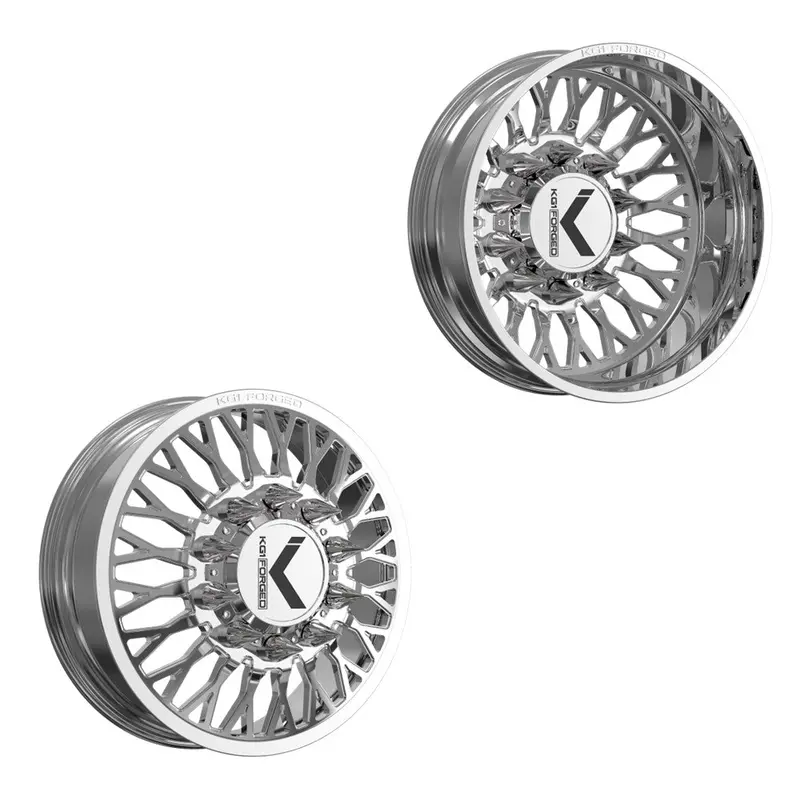 28X8.25 Kg1 Forged Kd049 Jacked Polished 05-Up Ford Dually Wheels 8X200 Set Of 6 (Lug Nuts/Adapters Included) Fits Up To 13.50 Tire 1