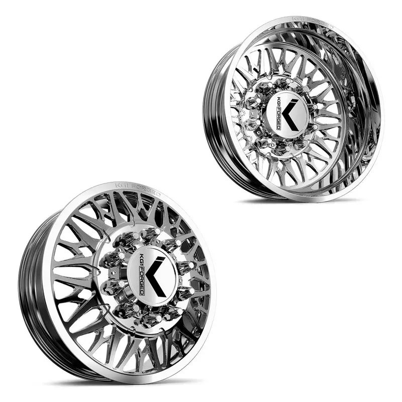 30X8.25 Kg1 Forged Kd014 Trident-D Polished Milled Ford F-450/F-550 Dodge 4500/5500 Dually Wheels 10X225 Set Of 6 (Lug Nuts/Adapters Included) Fits Up To 13.50 Tire 1