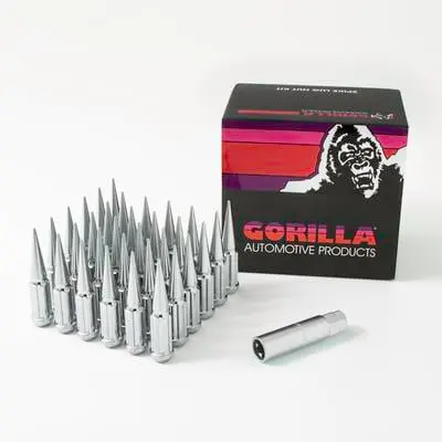 9/16" Gorilla Automotive Chrome Spike 32 Lug Kit With Key 1