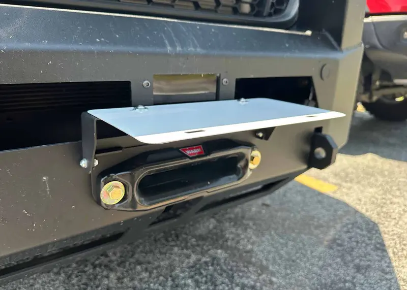 Backwoods Adventure Flip Up Front License Plate Holder - Hawse Fairlead 1