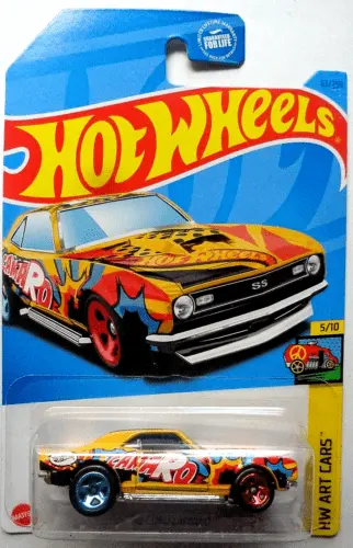 Collectable Carded Hot Wheels 2022 - 1968 Chevy Camaro Copo - Yellow Hw Art Car Camaro 1