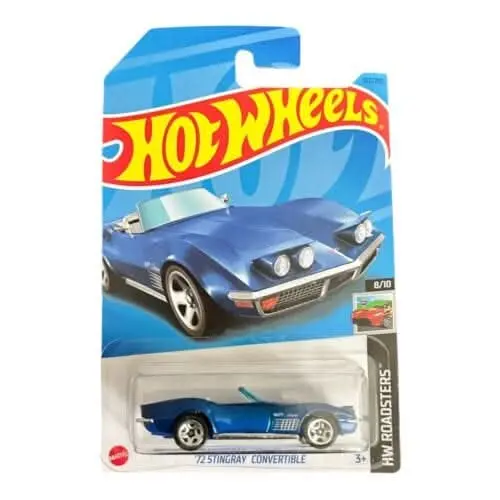 Collectable Carded Hot Wheels 2022 - 1972 Chevy Corvette Stingray Convertible - Blue 1