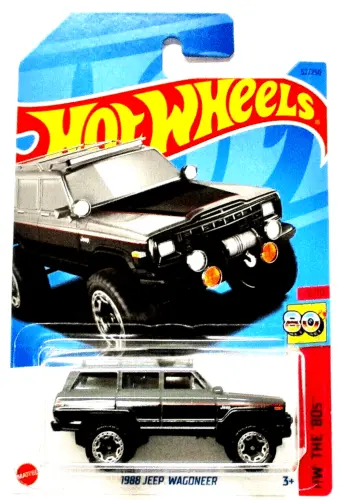 Collectable Carded Hot Wheels 2022 - 1988 Jeep Wagoneer - Black And Silver 1