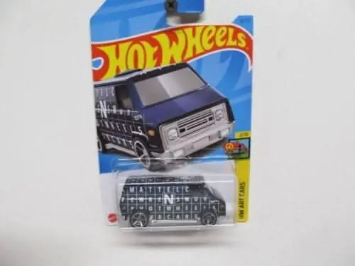 Collectable Carded Hot Wheels 2022 - 70'S Van - Black Hw Art Car 1