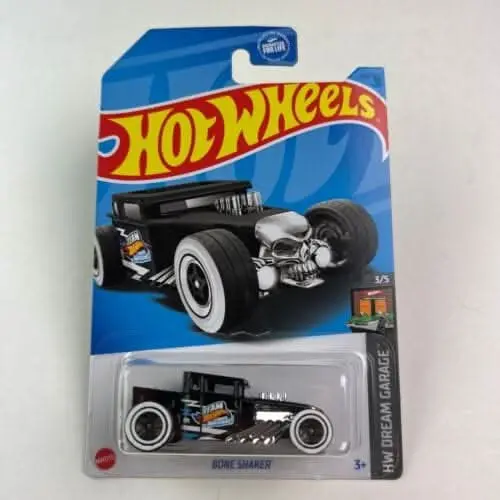 Collectable Carded Hot Wheels 2022 - Bone Shaker Hot Rod Truck - Black Team Hot Wheels 1