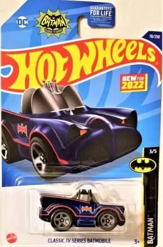 Collectable Carded Hot Wheels 2022 - Classic Tv Series Batman Batmobile Toon'd - Black And Red 1