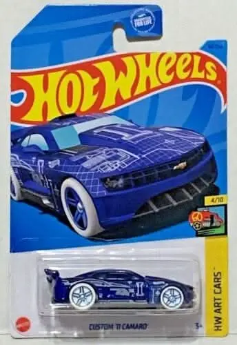 Collectable Carded Hot Wheels 2022 - Custom 2011 Camaro - Blue And White 1