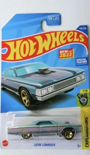 Collectable Carded Hot Wheels 2022 - Layin' Lowrider - Light Blue 1
