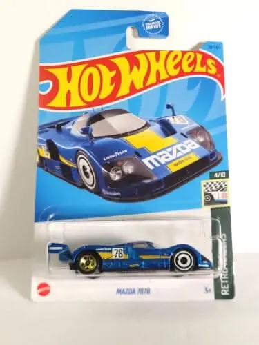Collectable Carded Hot Wheels 2022 - Mazda 787B Racecar - Blue 1