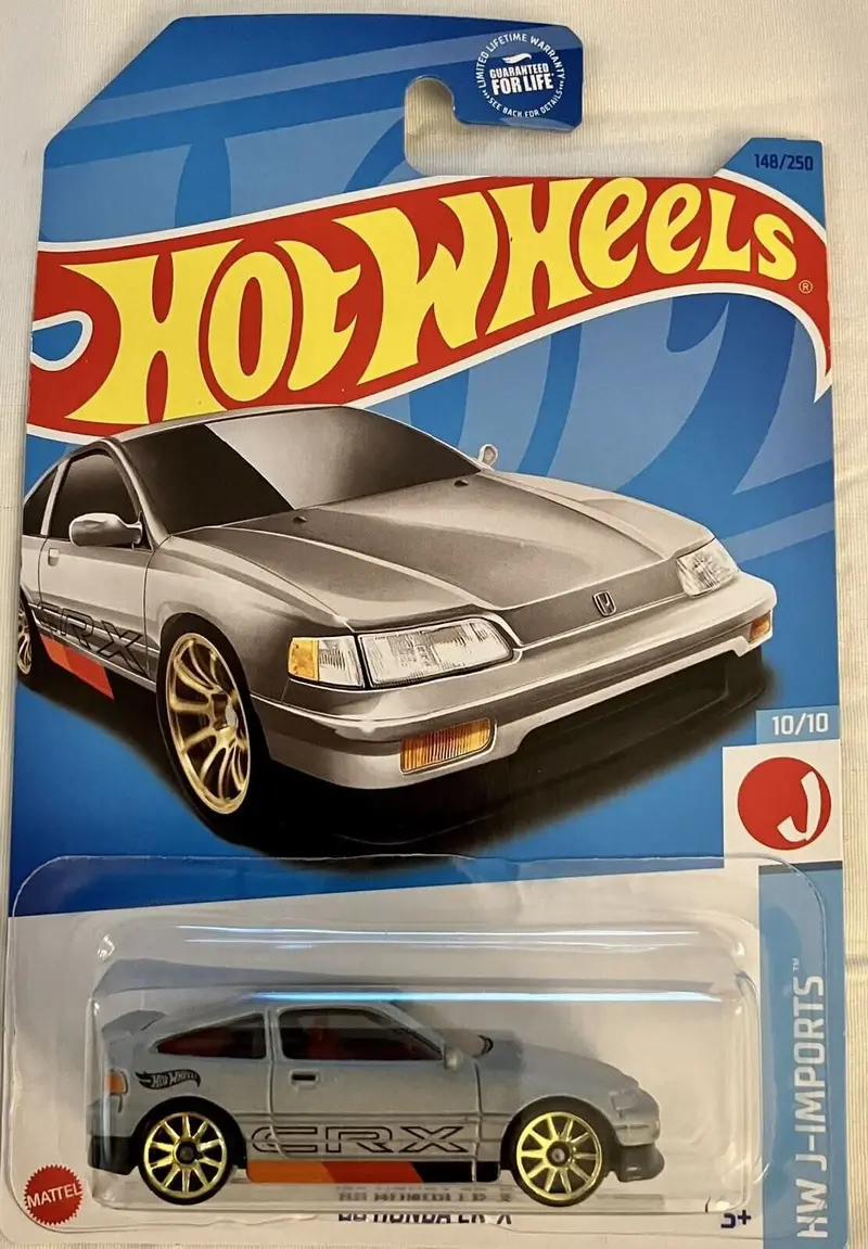 Collectable Carded Hot Wheels 2023 - 1988 Honda Cr-X - Satin Silver, Orange And Black 1
