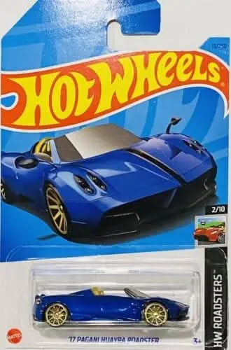Collectable Carded Hot Wheels 2023 - 2017 Pagani Huayra Roadster - Blue 1