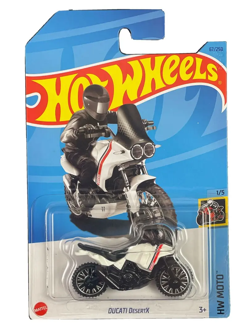 Collectable Carded Hot Wheels 2023 - Ducati Desertx - White And Red 1
