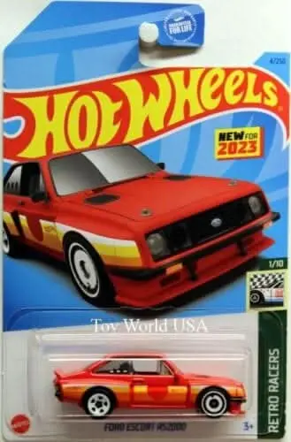 Collectable Carded Hot Wheels 2023 - Ford Escort Rs2000 - Red 1