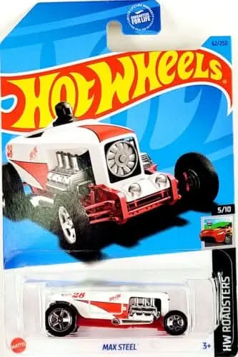 Collectable Carded Hot Wheels 2023 - Max Steel Hot Rod - So-Cal White And Red 1