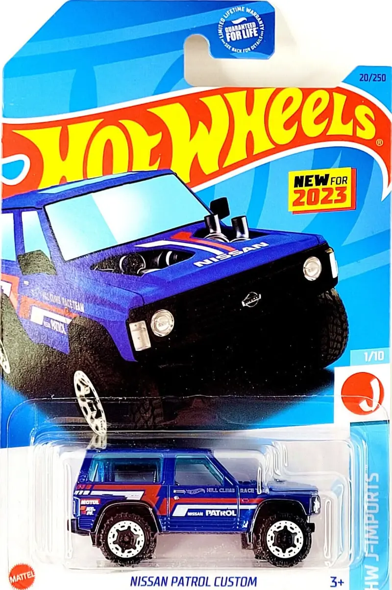 Collectable Carded Hot Wheels 2023 - Nissan Patrol Custom 4X4 - Blue, Red And White 1
