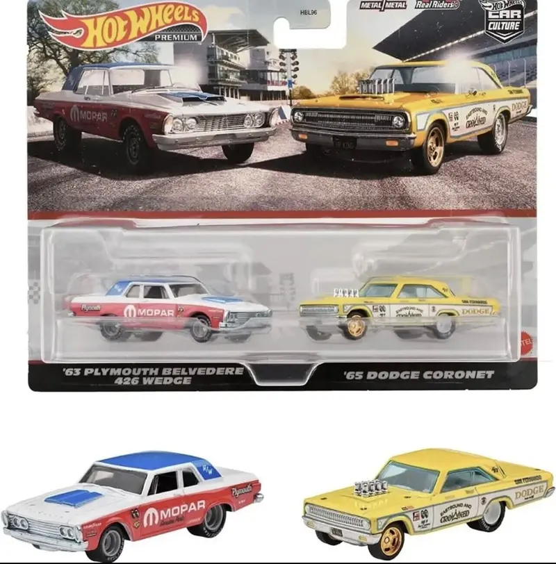 Collectable Carded Hot Wheels - Car Culture - 1965 Dodge Coronet - 1963 Plymouth Belvedere 426 Wedge 1
