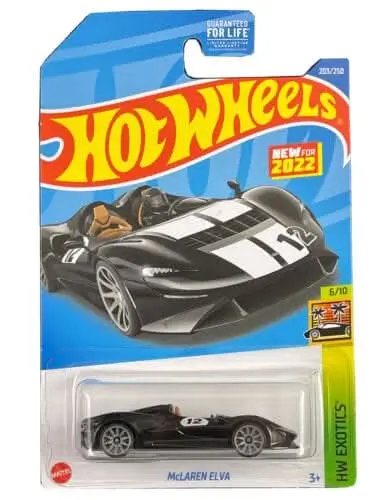 Collectable Carded Hot Wheels - Mclaren Elva - Black And White 12 1
