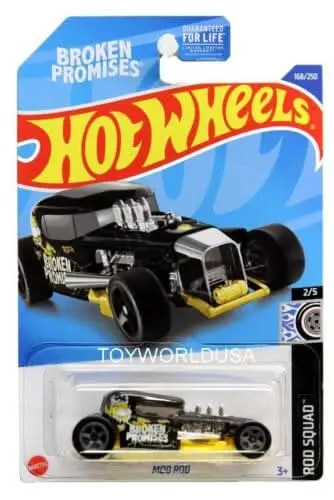 Collectable Carded Hot Wheels - Mod Rod Hot Rod - Black And Yellow Broken Promises 1
