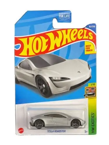 Collectable Carded Hot Wheels - Tesla Roadster - Silver 1