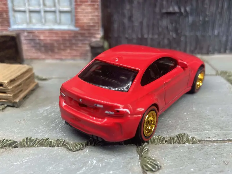 Custom Hot Wheels 2016 Bmw M2 In Red With Gold 5 Spoke Wheels With Redline Rubber Tires 2