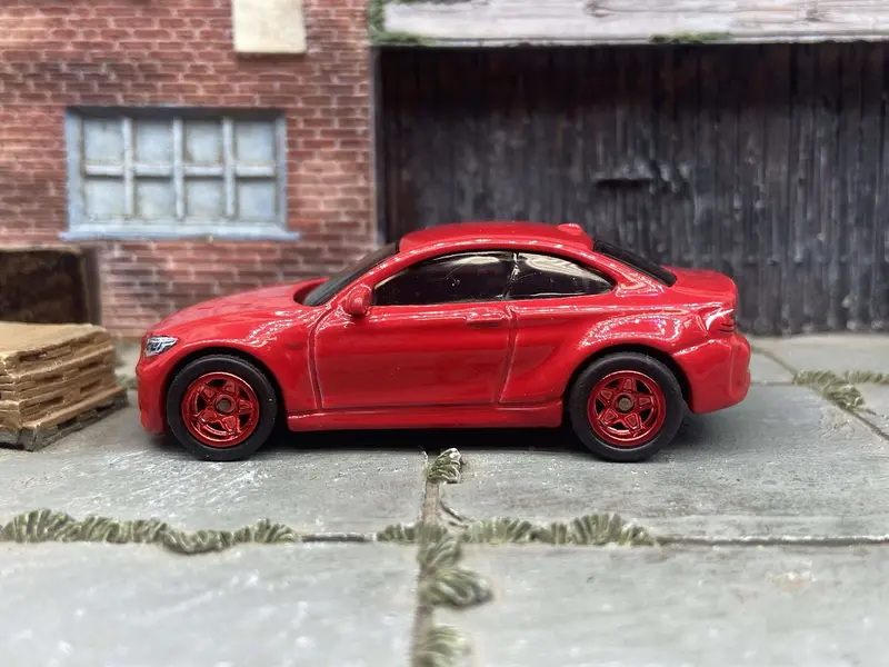 Custom Hot Wheels 2016 Bmw M2 In Red With Red 5 Star Wheels With Rubber Tires 1