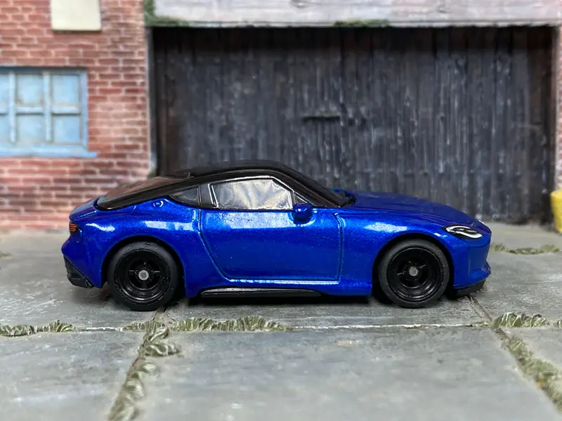 Custom Hot Wheels - 2023 Nissan Z - Blue - Black Mag Wheels - Rubber Tires 1