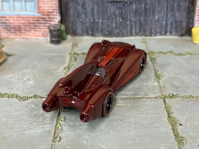 Custom Hot Wheels - Batman Batmobile - Burgundy - Black Mag Wheels - Redline Rubber Tires 2