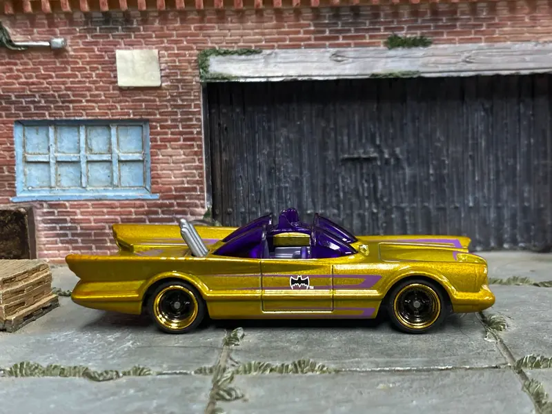 Custom Hot Wheels - Batman Batmobile - Gold And Purple - Black And Gold Mag Wheels - Rubber Tires 1