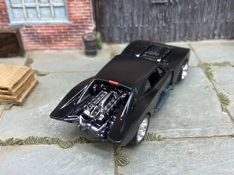 Custom Hot Wheels - Batmobile Gotham Version - Satin Black - Chrome American Racing Wheels - Rubber Tires 2
