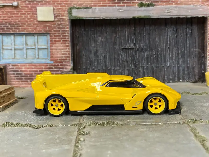 Custom Hot Wheels - Cadillac Project Gtp Hypercar - Yellow - Yellow Mag Wheels - Rubber Tires 1