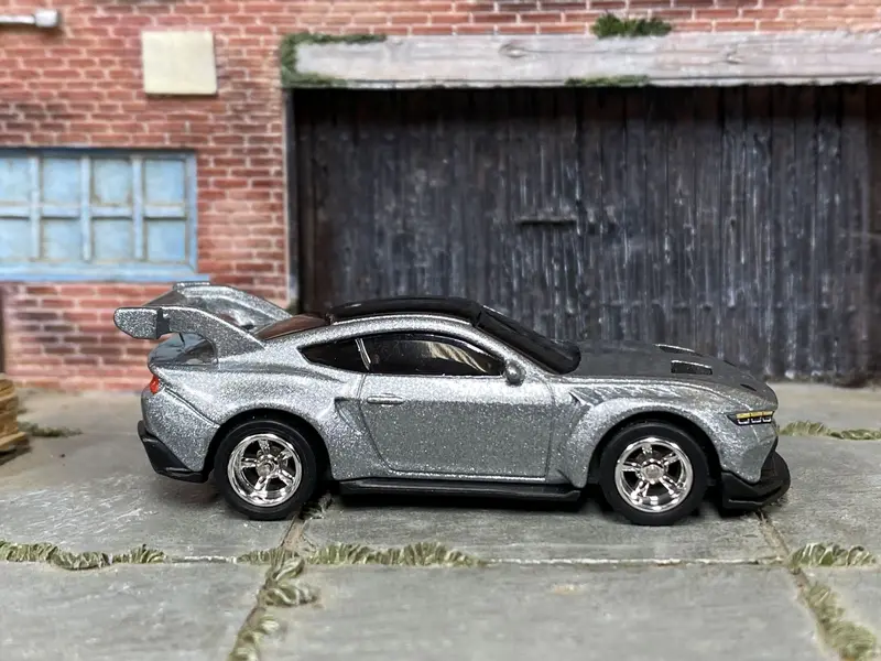 Custom Hot Wheels - Ford Mustang Gtd - Silver - Chrome Mag Wheels - Rubber Tires 1