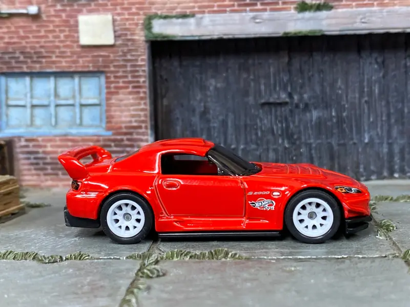 Custom Hot Wheels - Honda S2000 - Red - White 12 Spoke Thunder Wheels - Rubber Tires 1