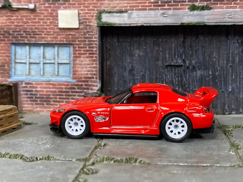 Custom Hot Wheels - Honda S2000 - Red - White 12 Spoke Thunder Wheels - Rubber Tires 2