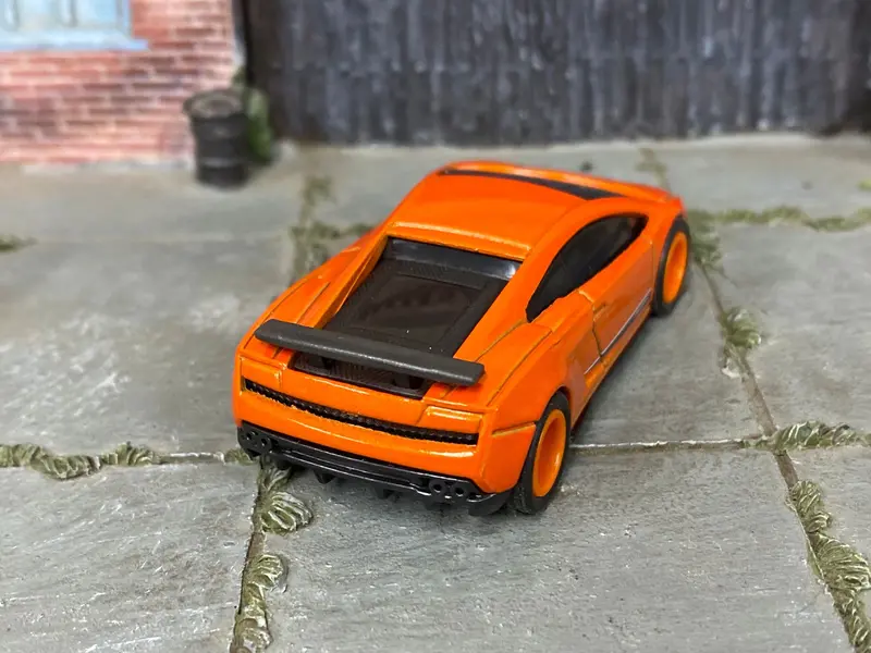 Custom Hot Wheels - Lamborghini Gallardo Lp-570-4 Superleggra Race Car - Orange - Orange Race Wheels - Rubber Tires 2