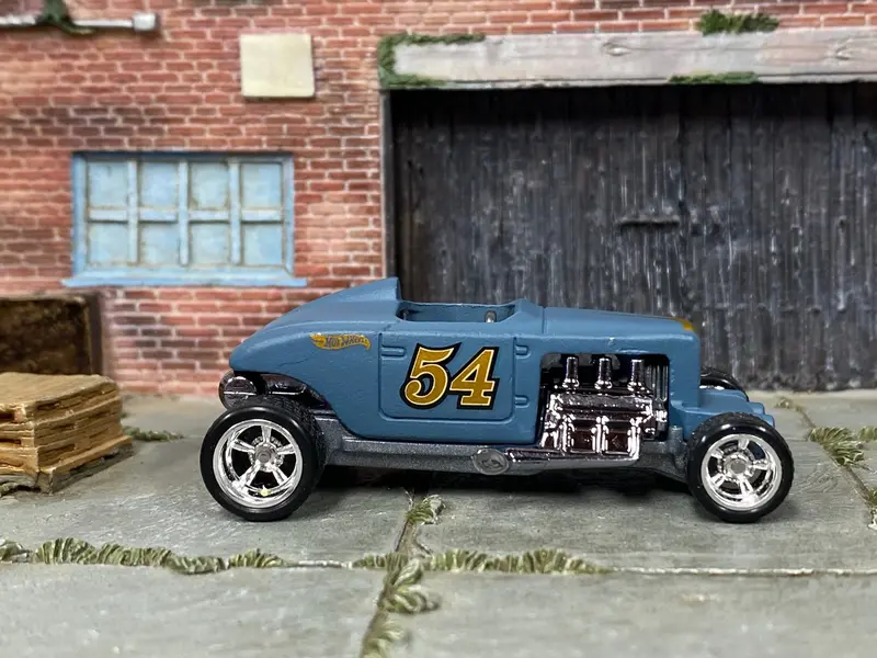 Custom Hot Wheels - Max Steel - Blue Gray - Chrome American Racing Wheels - Rubber Tires 1