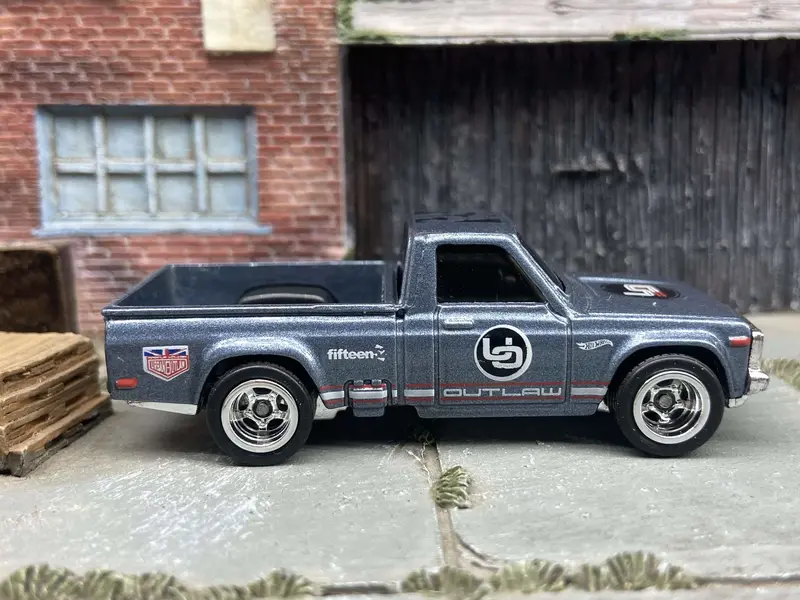Custom Hot Wheels Mazda Repu Mini Truck In Gray Blue With 5 Spoke Deep Dish Wheels With Rubber Tires 1