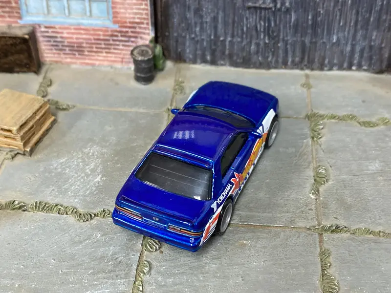 Custom Hot Wheels - Nissan Silvia (S13) - Hot Wheels Blue - Gray Mag Wheels - Rubber Tires 2