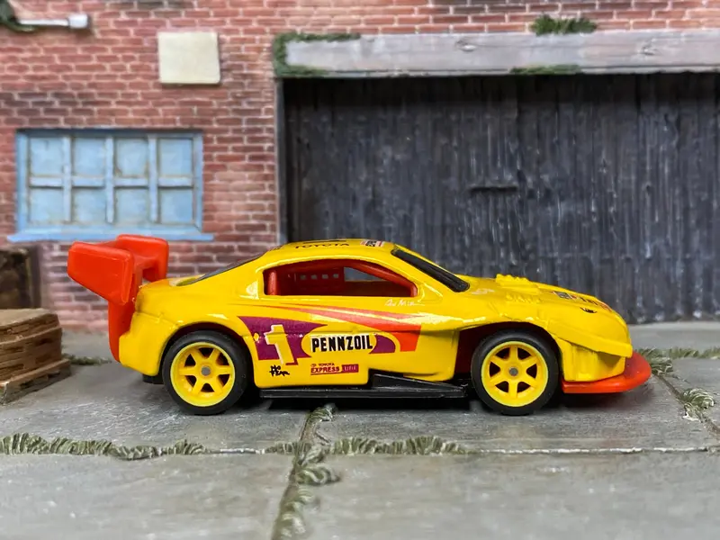 Custom Hot Wheels - Pikes Peak Toyota Celica - Penzoil Yellow - Yellow Race Wheels - Rubber Tires 1