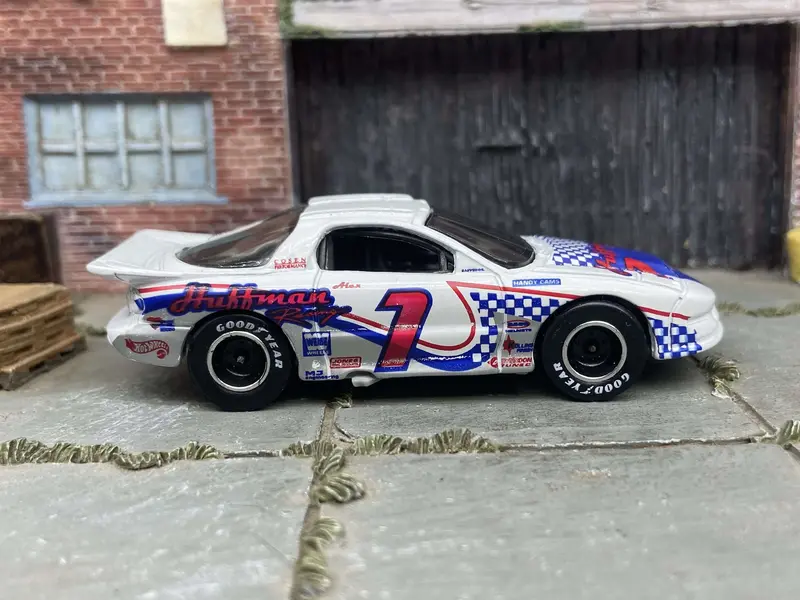 Custom Hot Wheels - Pontiac Firebird - Red White And Blue - Black And Chrome Smoothie Race Wheels - Goodyear Rubber Tires 1