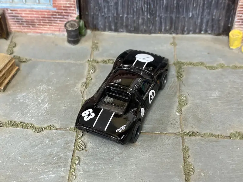 Custom Hot Wheels - Porsche 904 Carrera Gts - Black And White - Gray Mag Wheels - Rubber Tires 2