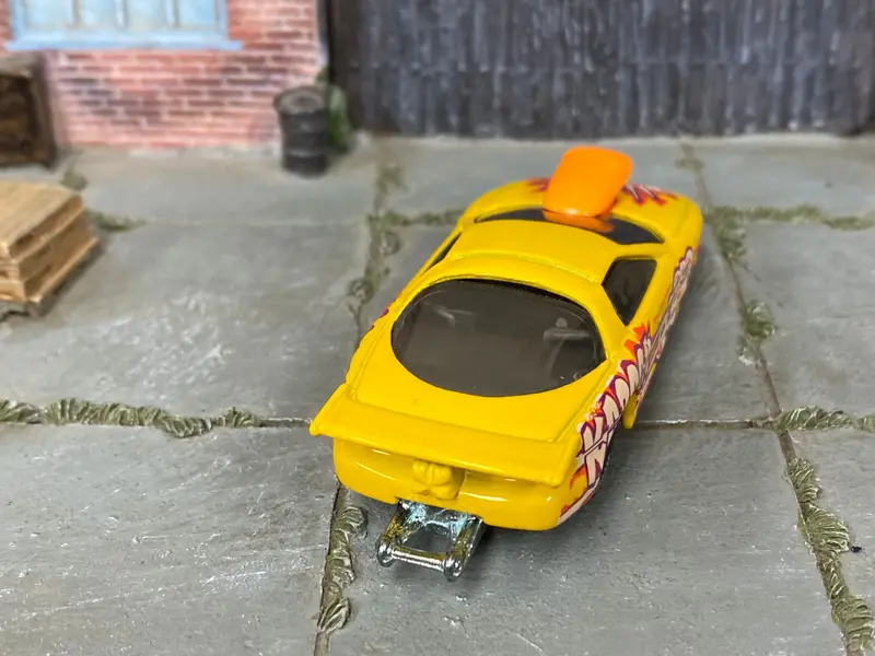 Custom Hot Wheels - Pro Stock Pontiac Firebird - Yellow Kaboom - White Mag Wheels - Hoosier Drag Slicks 2