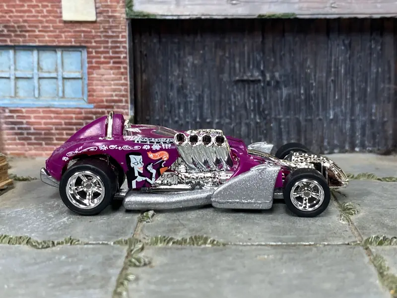 Custom Hot Wheels - Saltflat Racer - Purple - Chrome Mag Wheels - Rubber Tires 1