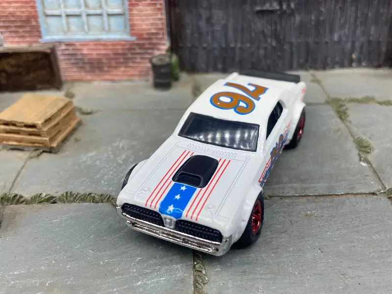 Custom Hot Wheels Stars And Stripes 1968 Mercury Cougar Dressed In Red, White And Blue With Red 5 Star Wheels With Rubber Tires 2